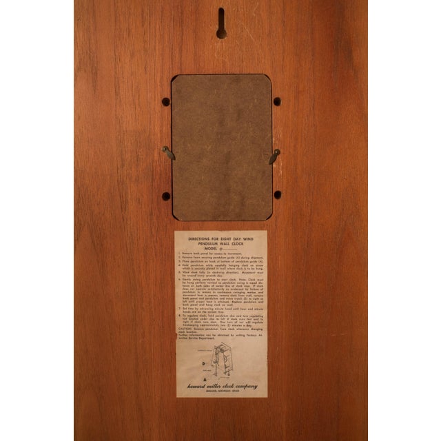 Mid Century Modern Zebrawood and Chrome Wall Clock by Howard Miller For Sale - Image 12 of 14