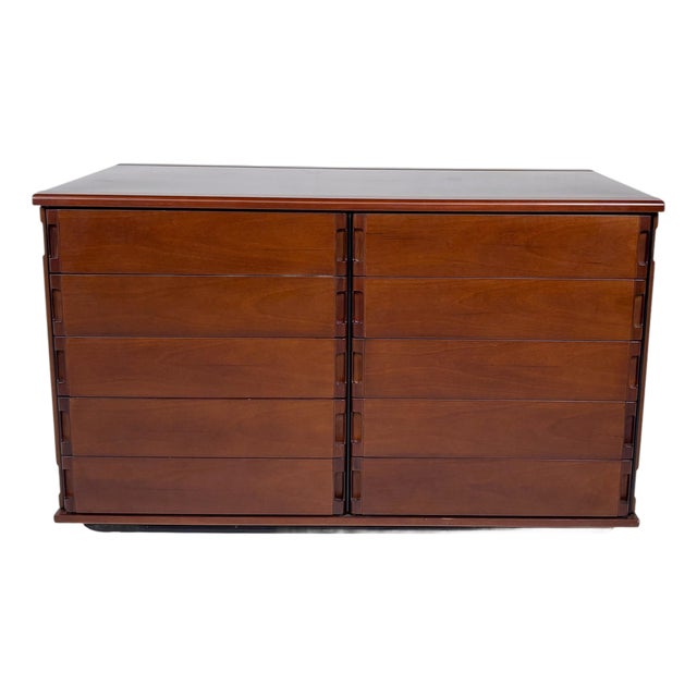 Mid-Century Wood Chest of Drawers attributed to Gianfranco Frattini, Italy, 1970s For Sale