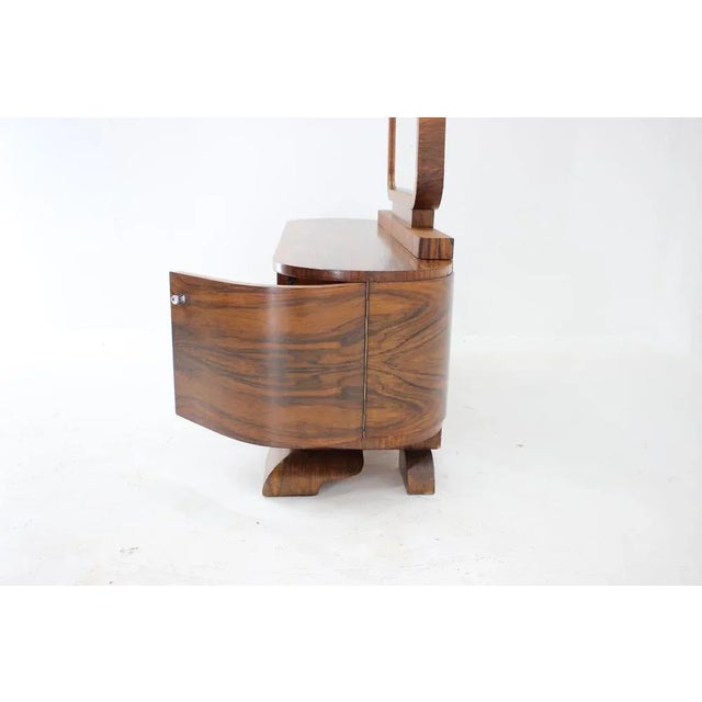 Art Deco Mirror Walnut Cabinet, Czechoslovakia, 1930s For Sale - Image 11 of 15