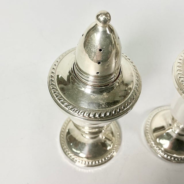 Vintage Hollywood Regency Chippendale Sterling Weighted Salt & Pepper Shakers - A Pair. For Sale - Image 6 of 9