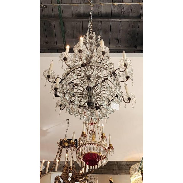 Early 20th Century Italian Crystal and Beaded Chandelier For Sale - Image 9 of 9