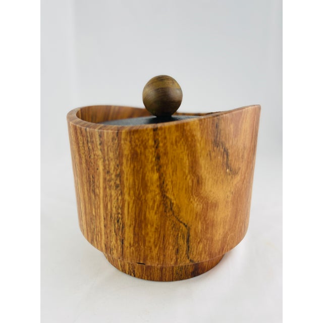 Kraftware MidCentury Faux Wood Ice Bucket Chairish