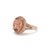 14k Rose Gold 7.38ct Morganite Halo Accented Diamond Cocktail Ring, Size 7 For Sale - Image 4 of 8