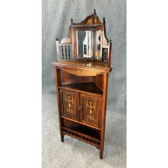 Traditional 19th Century Inlaid Rosewood Corner Etagere For Sale - Image 3 of 13