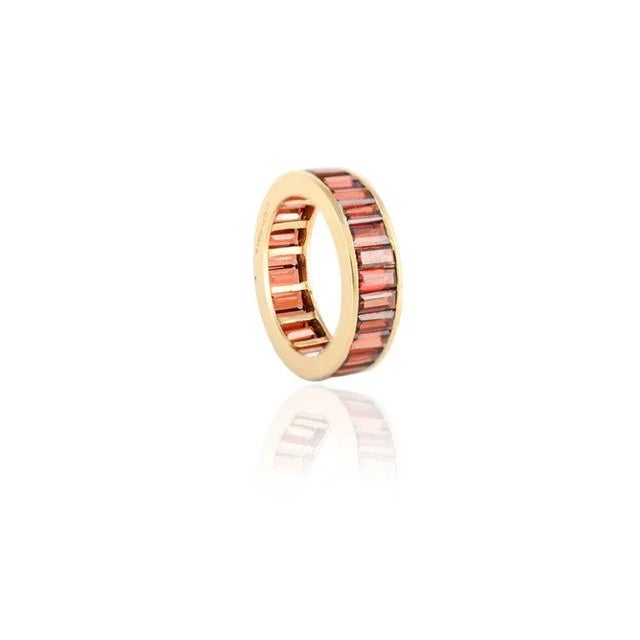 Not Yet Made - Made To Order 7.3 Ct Garnet Gemstone Stacking Eternity Band Ring 18k Solid Yellow Gold Size 7 (All Sizes Available) For Sale - Image 5 of 7