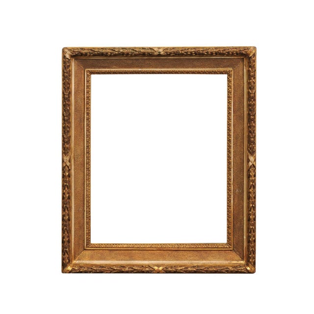 19th Century Italian 19th Century Giltwood Frame with Carved Foliage and Rais-de-Cœur For Sale - Image 5 of 12