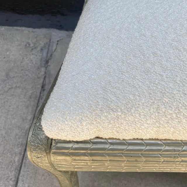 1990s Vintage Anglo Indian Floral Embossed Rams Head Dowry Chairs - a Pair For Sale - Image 9 of 11