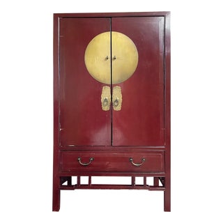 19th Century Chinese Lacquered Ming Style Wedding Cabinet For Sale