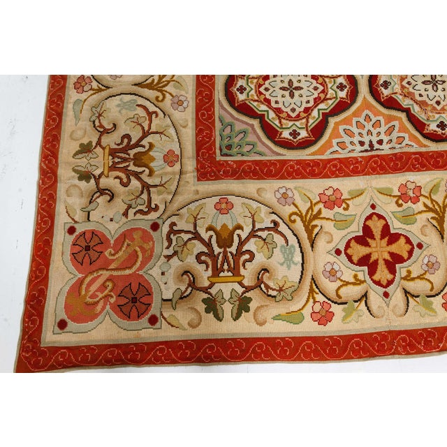 Antique French Botanical Needlepoint Carpet For Sale - Image 4 of 5