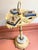 Art Deco Cast Iron and Cobalt Glass Standing Ash Tray With Lit Base For Sale - Image 4 of 5