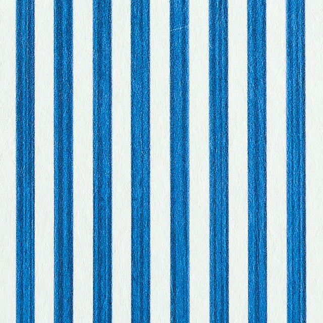 Transitional Schumacher Edwin Stripe Narrow Wallpaper in Navy For Sale - Image 3 of 3
