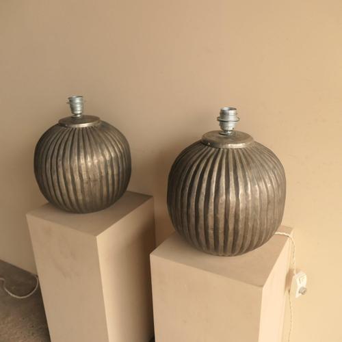 Ribbed Lamps, Set of 2 For Sale - Image 3 of 18
