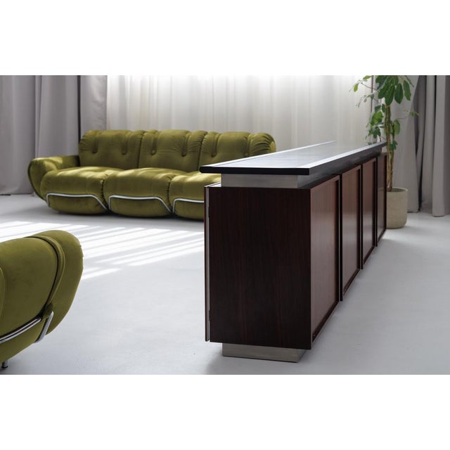 Brown Large Parioli Sideboard or Room Divider by Giotto Stoppino for Acerbis, 1980s For Sale - Image 8 of 9