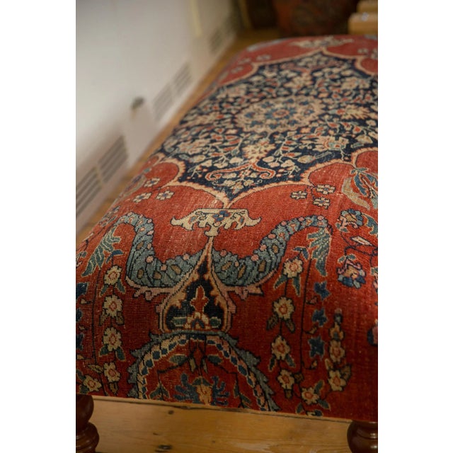 Reclaimed Antique Persian Rug Ottoman Coffee Table For Sale - Image 9 of 9
