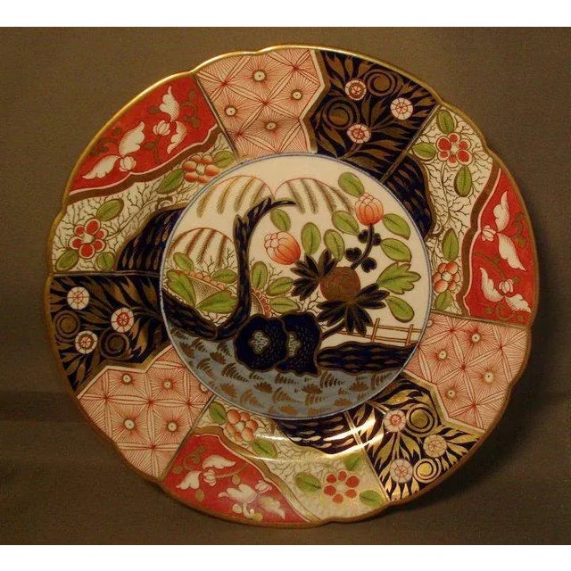 English Early 19th Century English Regency Spode Imari Rock & Tree Porcelain Dinner Plate For Sale - Image 3 of 7