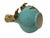 Turquoise Teal Bulbous Round Body Orange Dimensional Lily Flower Art Vase For Sale - Image 9 of 15