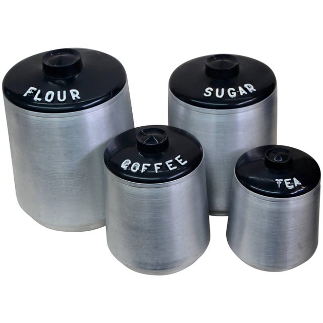 Mid-Century Aluminum Four-Piece Canister Set by Kromex For Sale - Image 11 of 11