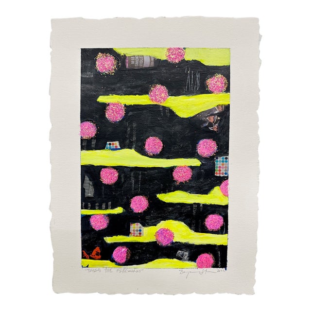 Behind the Fireworks, Original Painting by Ben Junta For Sale