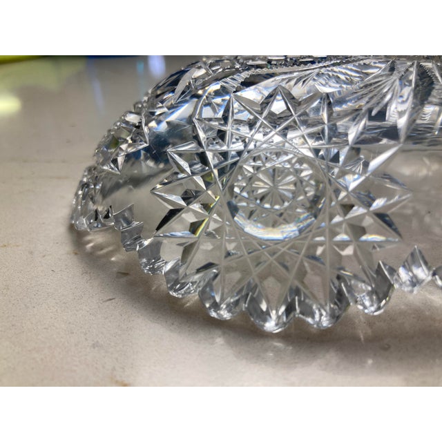 Glass Mid 20th Century Cut Crystal Candy Dish For Sale - Image 7 of 17