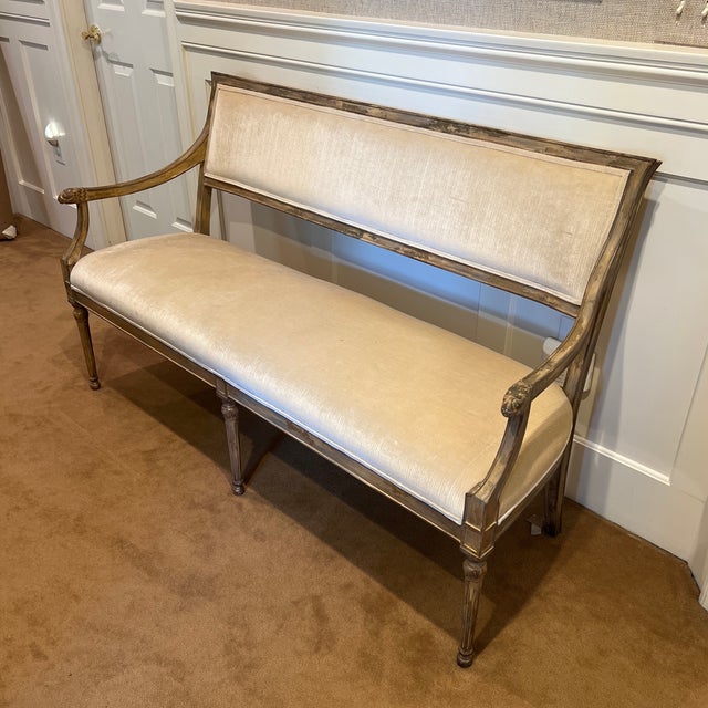 Niermann Weeks Neirmann Weeks Silk Velvet Upholstered Annecy Bench For Sale - Image 4 of 8