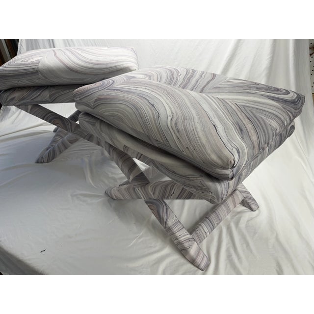 1970s Pair of 1970’s Ottomans in the Style of Billy Baldwin For Sale - Image 5 of 12