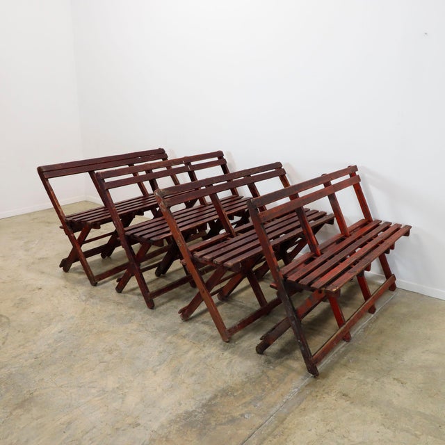 Circa 1940, We offer this Mexican Arena Outdoor Folding Bench. This kind of benches were used in the arenas of Mexican...