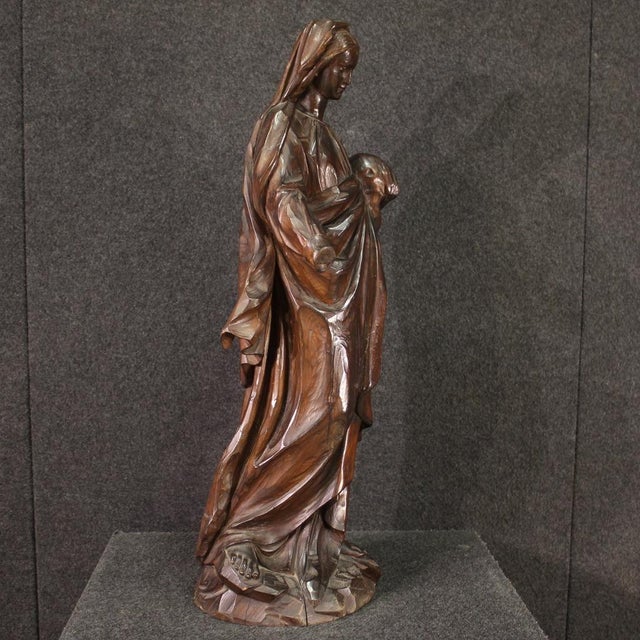 French Artist, Religious Sculpture of Madonna, 1850, Pearwood For Sale - Image 4 of 13