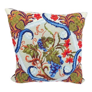 Needlepoint Grape Pillow For Sale