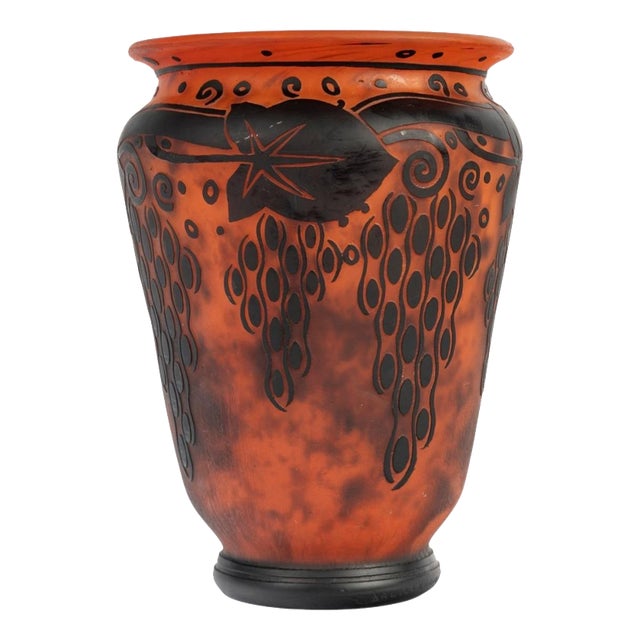 Art Nouveau Glass Paste Vase by Daum Frères, 1920 For Sale