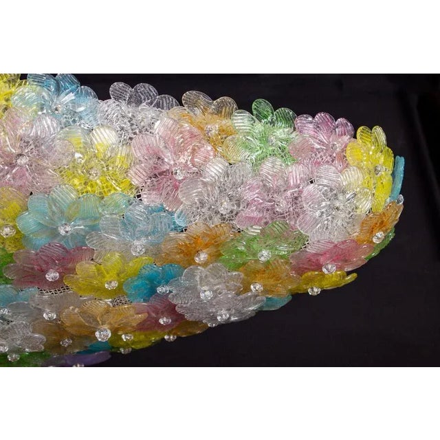 1960s Large Venetian Multi-Colored Glass Flower Ceiling Light from Barovier & Toso, 1960s For Sale - Image 5 of 12