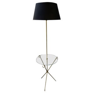 Brass Floor Lamp with Loops from Adnet, 1950s For Sale