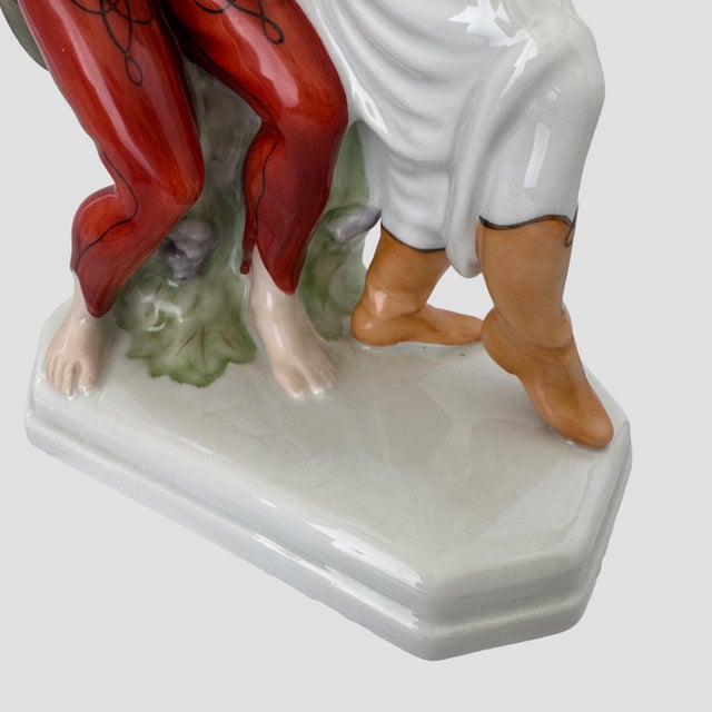 1960s 1966 Herend Hungary Hand-Painted Porcelain Dancing Musicians Figurine No. 5512 For Sale - Image 5 of 9
