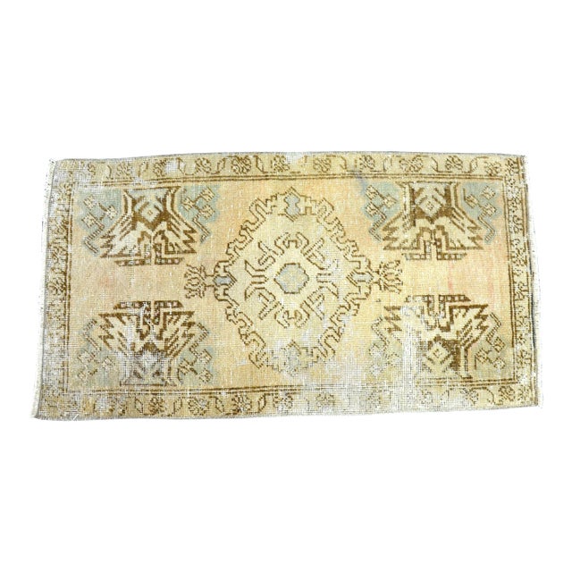 Diamond Color Turkish Vintage Handmade Rug For Sale