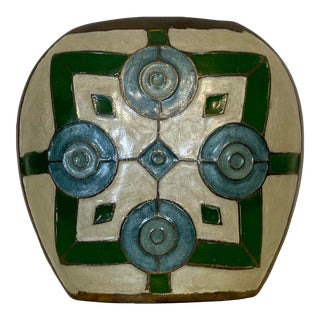 Mid-Century Modern Cloisonne Brass Enamel Vase For Sale