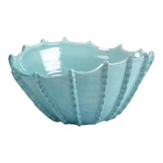 Ceramic Shell Shape Bond Street Planter, Turquoise For Sale
