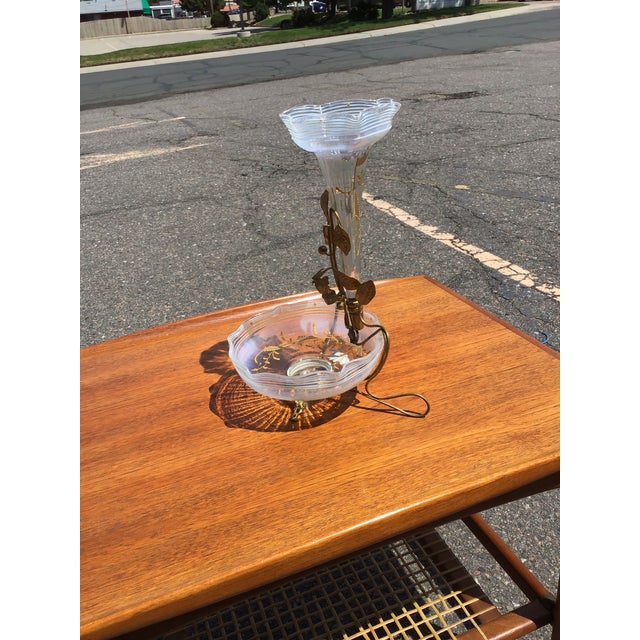 1970s Mid-Century French Epergne Table Center Piece, Hand-Painted, Circa 1970s For Sale - Image 5 of 8