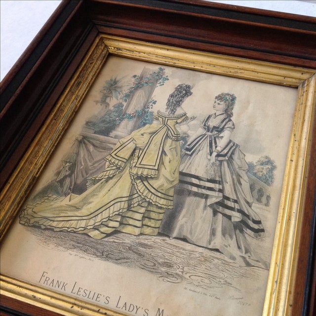 Victorian Antique Parisian Fashion Plate For Sale - Image 3 of 6