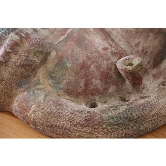 Antique South America Earthenware Mask For Sale - Image 9 of 11