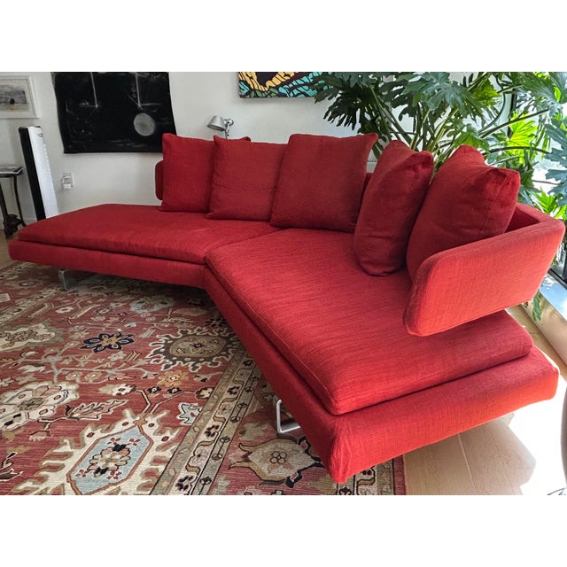 B&B Italia B&b Italia "Arne" Two-Piece Sectional Sofa by Antonio Citterio, Red For Sale - Image 4 of 11