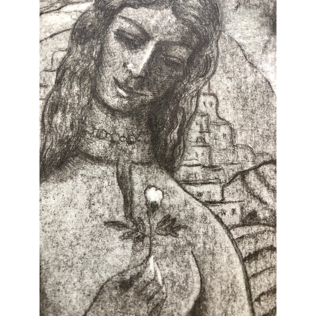 Etching hand signed and dated in English. Titled, "I am black but comely, O ye daughters of Jerusalem" Shulamit Wittenberg...