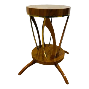 Mid Century Italian Lacquered Wood & Brass Table