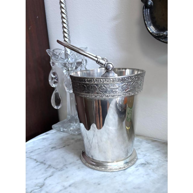 Silver Gorgeous 1920’s Bernard Rices Sons Inc. Apollo Epns Silver Plated Ice Bucket W/Handle For Sale - Image 8 of 9