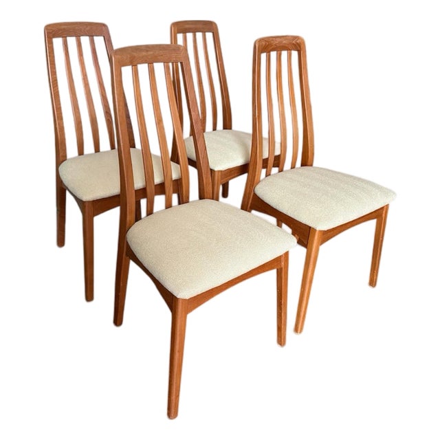 1970s Benny Linden Solid Teak Dining Chairs With New Upholstery - Set of Four For Sale