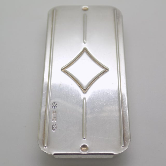 Vintage Italian Genuine Silver 800 Rectangular Pill Box by Greggio, 1970s For Sale - Image 4 of 14