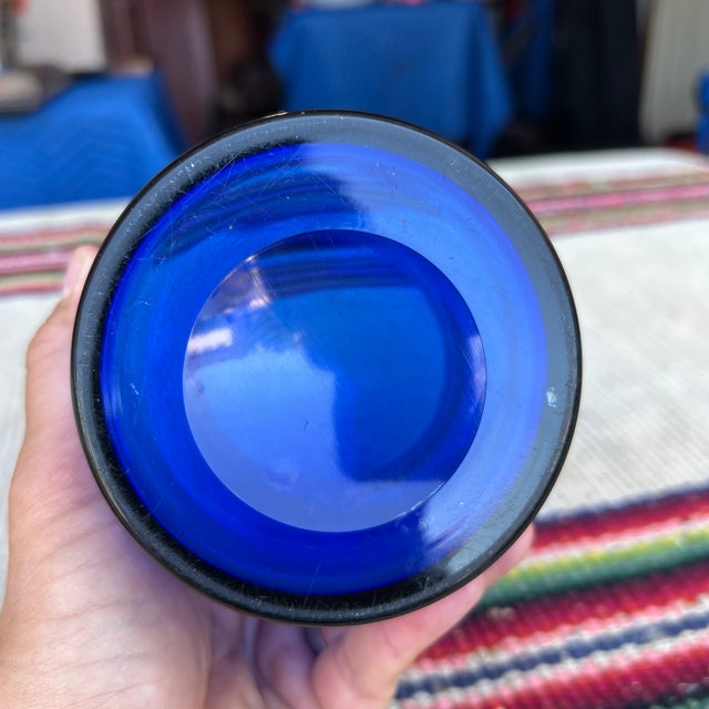 A Large Antique Cobalt Blue Blown Glass Vase, English, Circa 1900 For Sale - Image 4 of 10