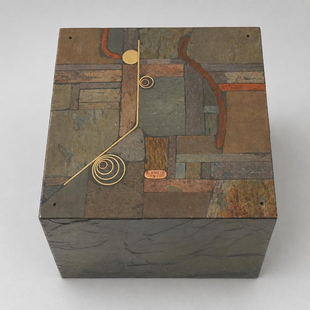 Designer Coffee Table with Natural Stone Base and Organic Glass Top, 1970s For Sale - Image 4 of 7