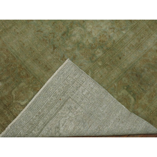 Early 20th Century Green Persian Tabriz Herati Rug - 10'4" x 13'2" For Sale - Image 12 of 12