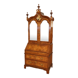 Baker Furniture Stately Home Circassian Walnut George III Style Secretary Desk