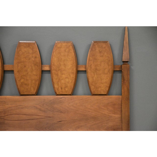1960s Mid Century Modern Walnut and Burl Queen Headboard by Young For Sale - Image 5 of 5