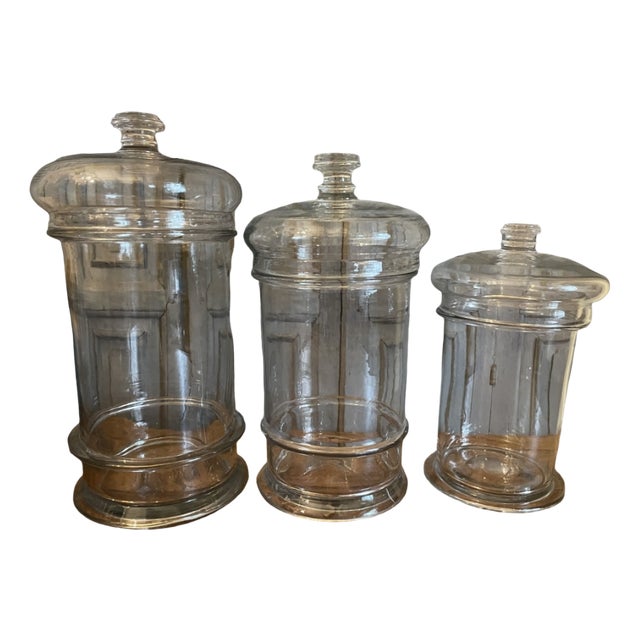 Antique French Candy Jars, 1800s, Set of 3 For Sale